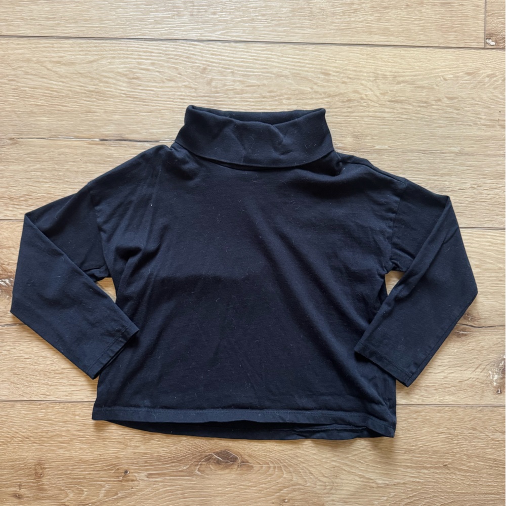 Open Edit Kids Black Turtleneck Shirt